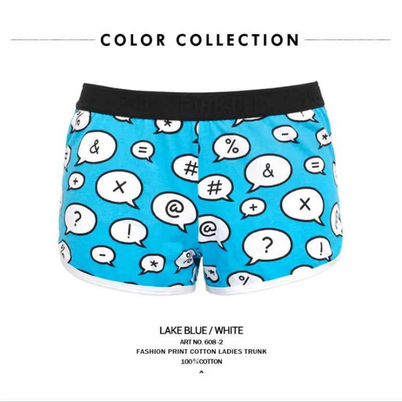 light blue Розовое женское нижнее белье с героями мультфильмов/шорты-боксеры, хлопок, одежда для сна, штаны с рисунком, сексуальные шорты для девочек, домашние штаны со стрелками - Цвет: light blue