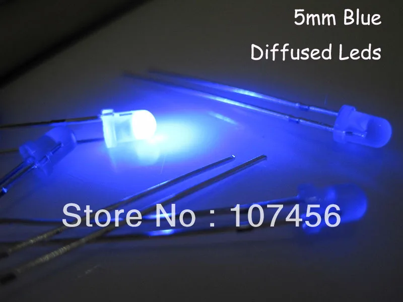 

100pcs 5mm blue Ultra Bright Diffused blue LED Lamps New free shipping 5mm light-emitting diode