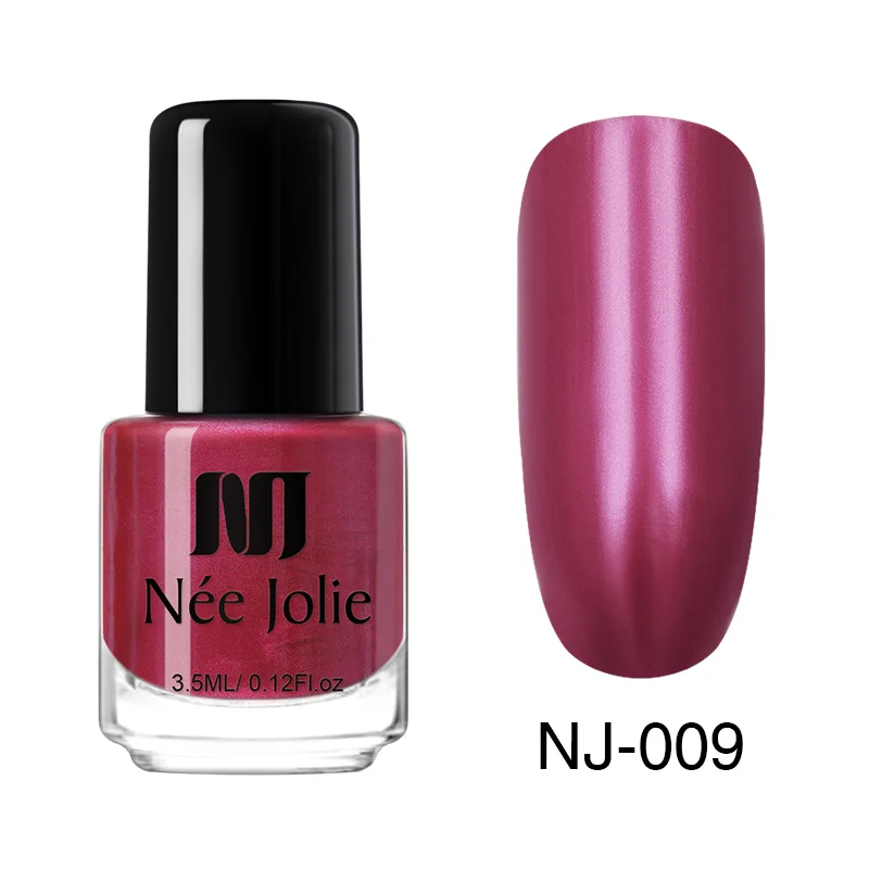 Metal NJ-009 NEE JOLIE 3.5ml Candy Nude Color Nail Polish Fast Dry Semi-transparent Jelly Effect Environmental Nail Varnish - Цвет: Metal NJ-009