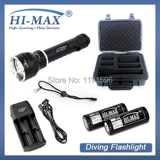 Один комплект hi-max X7 3000LM cree XM-L2 3000 люмен фонарь для дайвинга фонарик с батареей и
