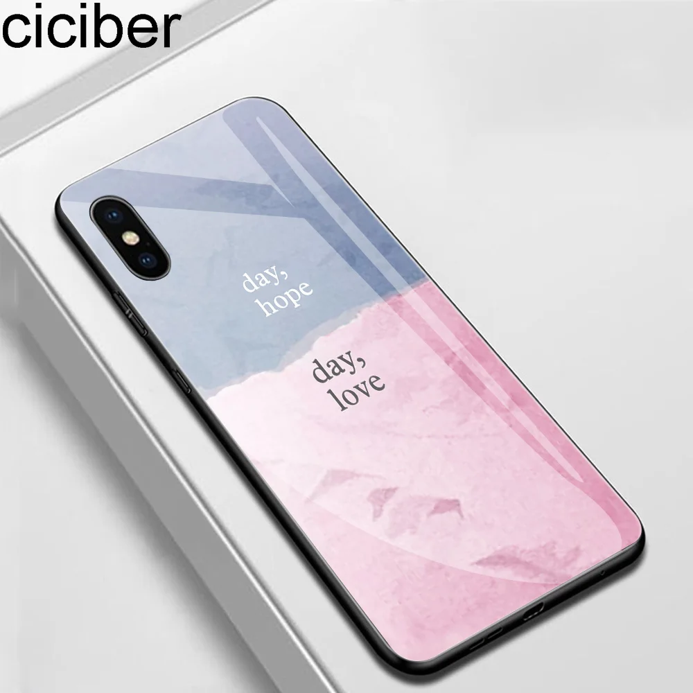 Ciciber чехлы из стекла для Iphone 11 Pro XR X XS MAX задняя крышка iPhone 7 8 6 6S Plus день Надеюсь