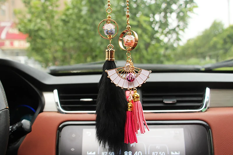 Автомобильный кулон Lucky Cat авто зеркало заднего вида Украшение подвесное украшение милый Hairball автомобили Декор интерьера аксессуары подарок