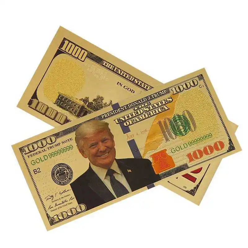 10 шт.$1000 США памятный значок Дональда Трампа монета президент банкнота не валюта