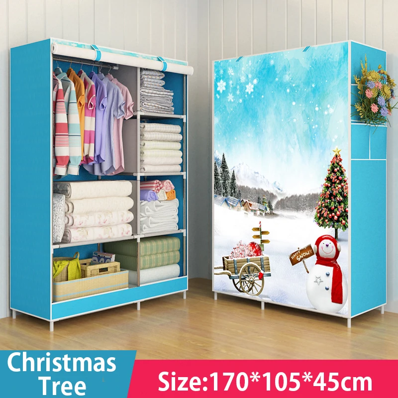 3D живопись шкаф нетканый материал усиленный стальной каркас для одежды спальня