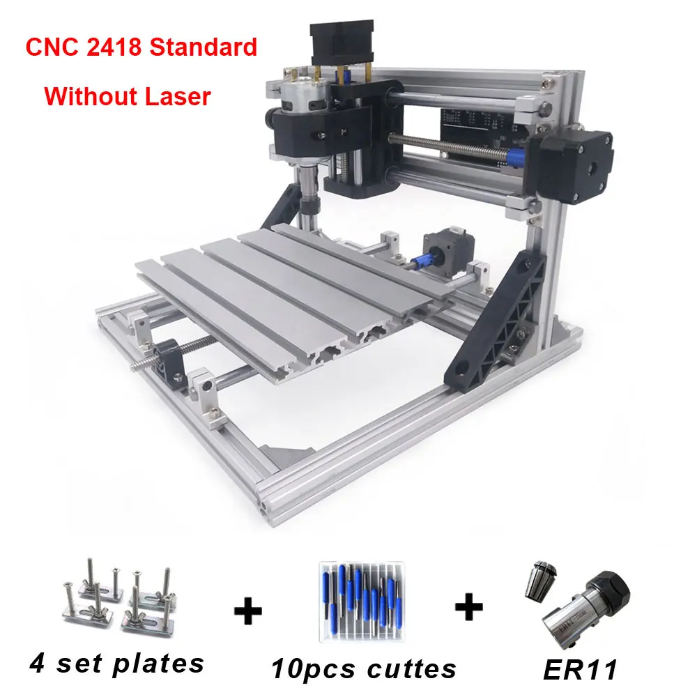 Standard Mimi CNC 2418 лазерный гравер 15 Вт/5,5 Вт/2,5 Вт/500 МВт начальный уровень DIY деревянный маршрутизатор GRBL ER11 PCB Металл лес лазерная резка - Цвет: Standard