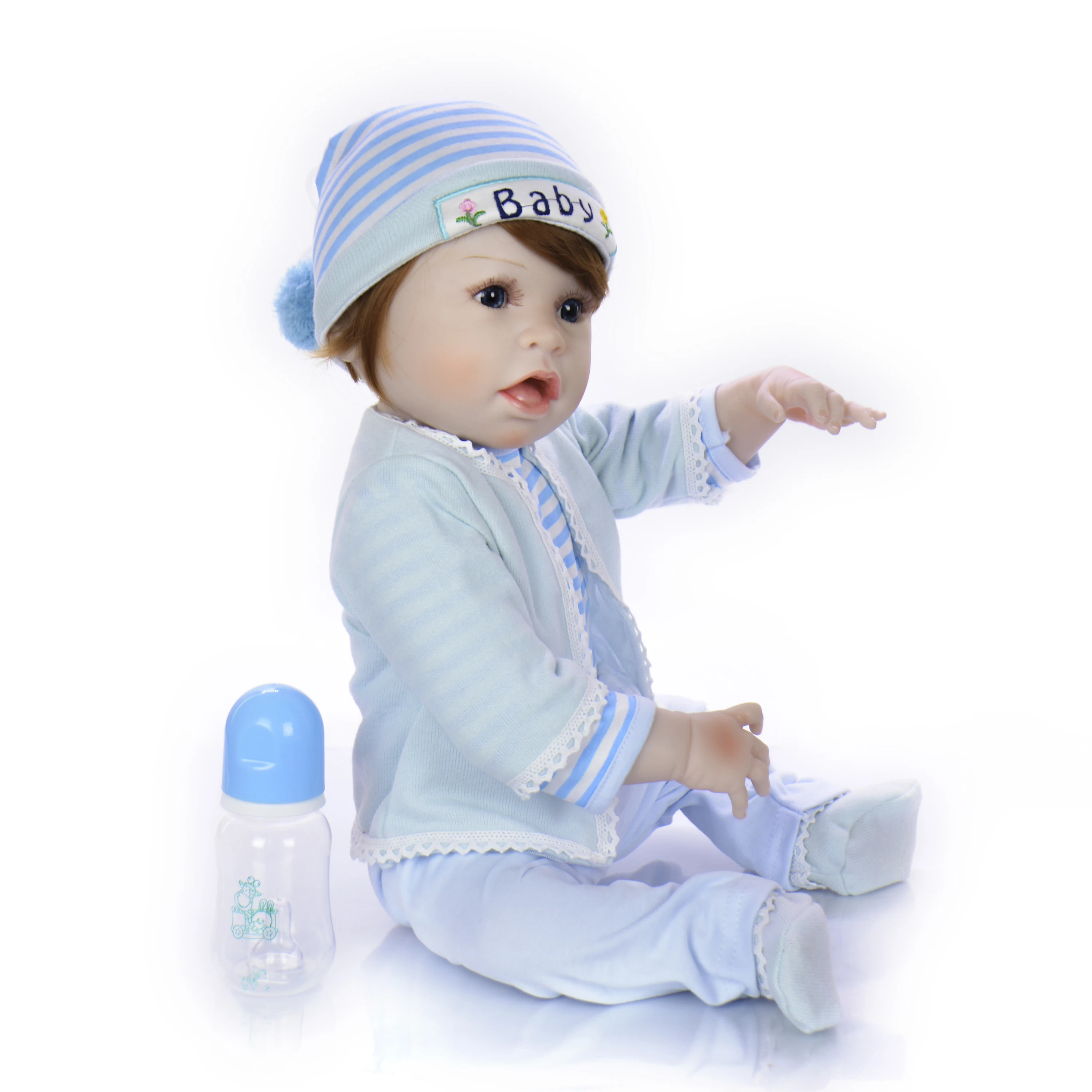 KEIUMI 23 дюймов полное тело кремния Reborn Реалистичная кукла сюрприз Boneca куклы на день