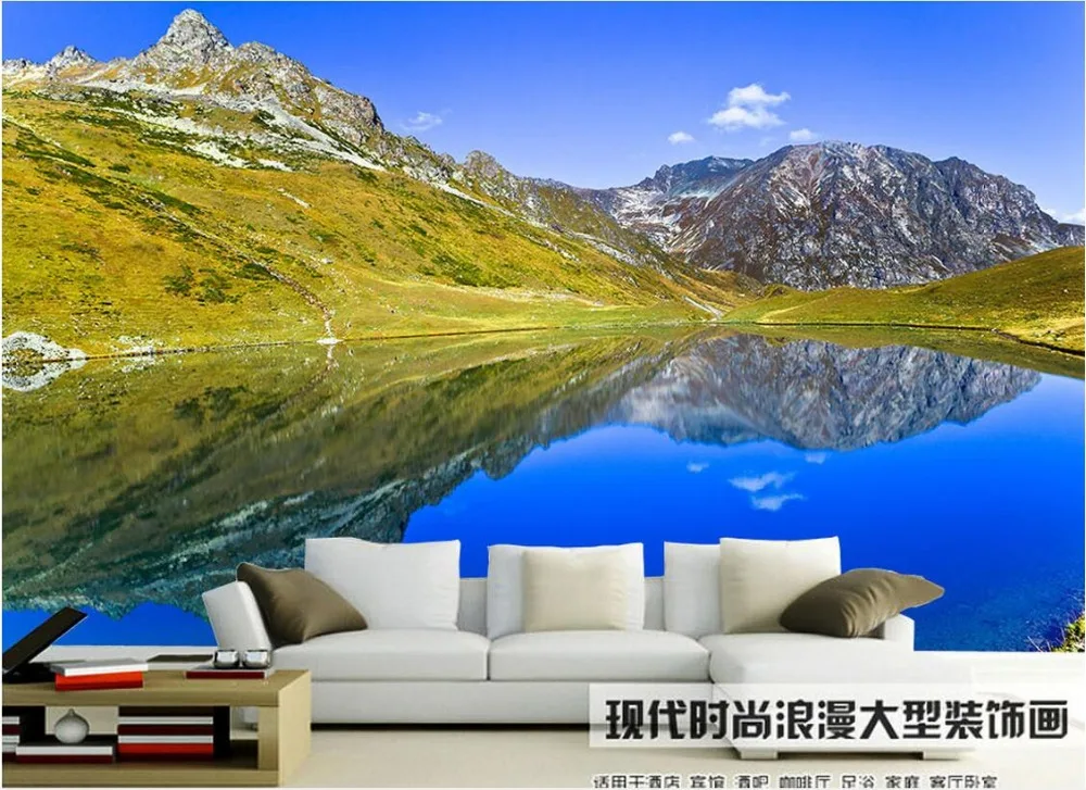 

Custom photo 3d wallpaper Non-woven mural 3d wall murals wallpaper for walls 3 d Mountain plateau lakes decoration painting