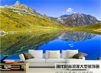 custom photo 3d wallpaper non woven mural 3d wall murals wallpaper for walls 3 d mountain plateau lakes decoration painting