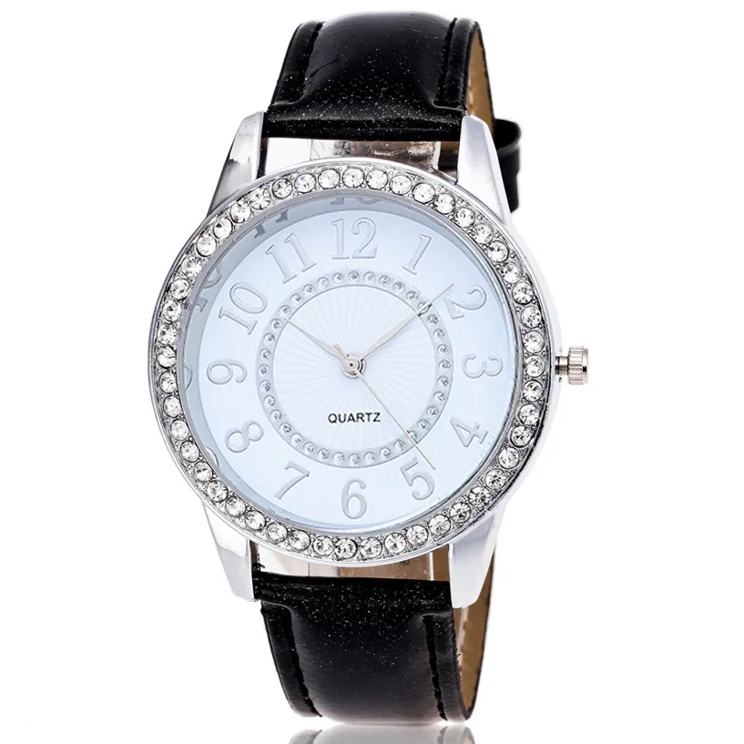 2019 горячая распродажа мода цифровой узор Кожаный Ремешок Модные Кварцевые