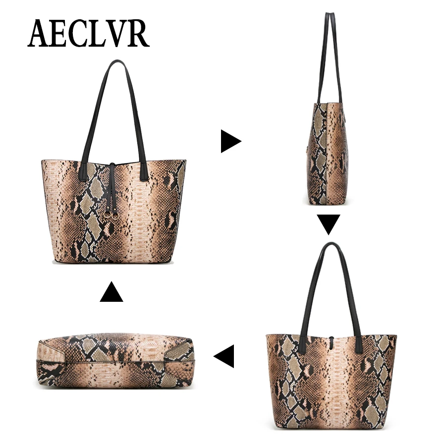 AECLVR Women Bag Vintage Messenger Bags Shoulder Handbag Top-Handle Crocodile Pattern Composite Purse Wallet Leather | Багаж и сумки