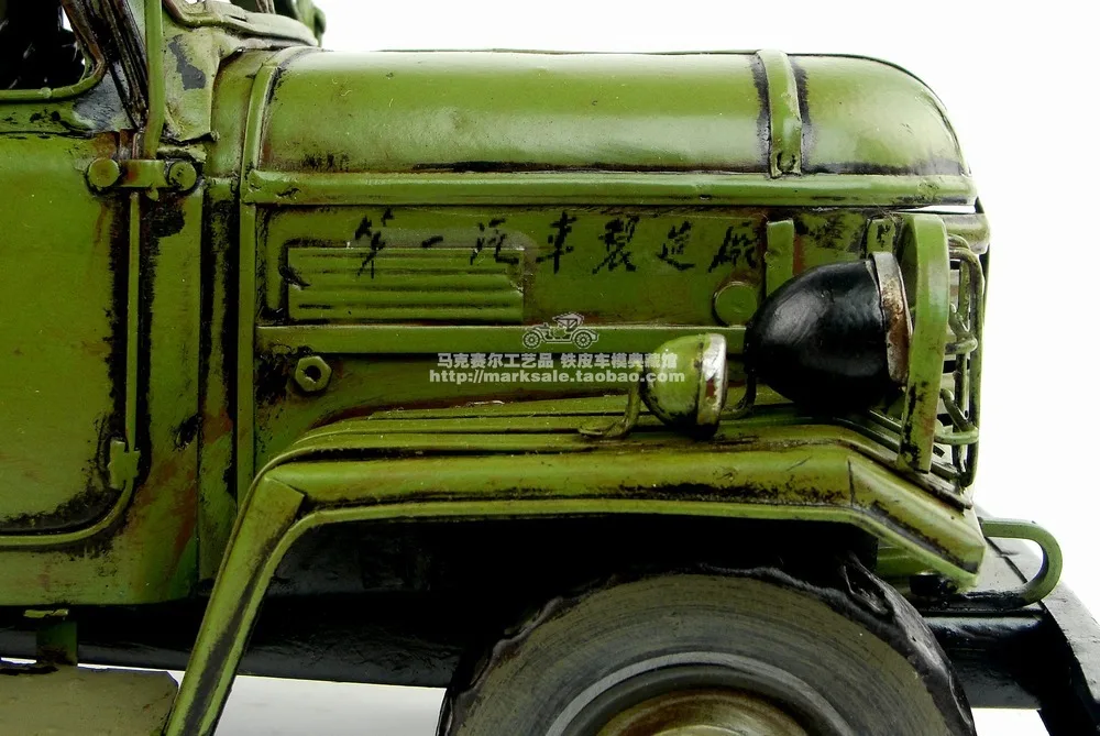 Старинная классическая модель военного грузовика Ретро винтажная Жесть из