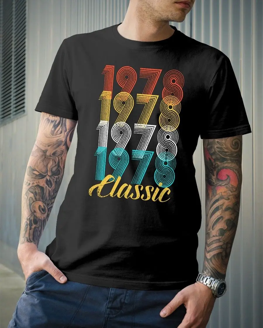 CuteComfy 40th подарок на день рождения Винтаж 1978 Мужская футболка крутая Повседневная