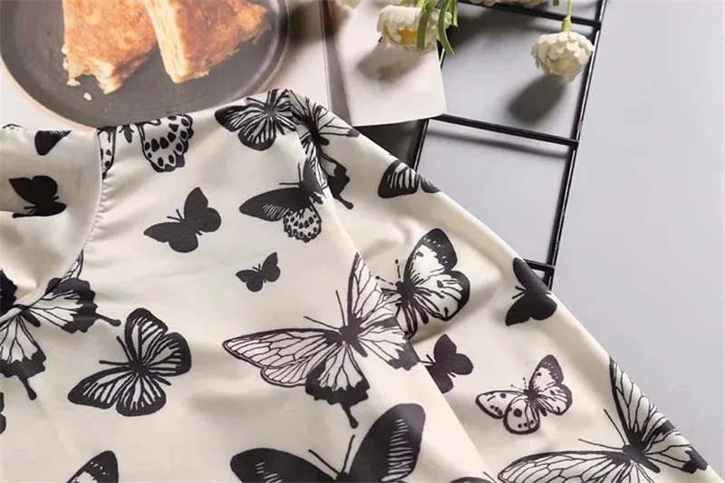 Топы с воротником-хомутом и длинным рукавом винтажные футболки принтом бабочки