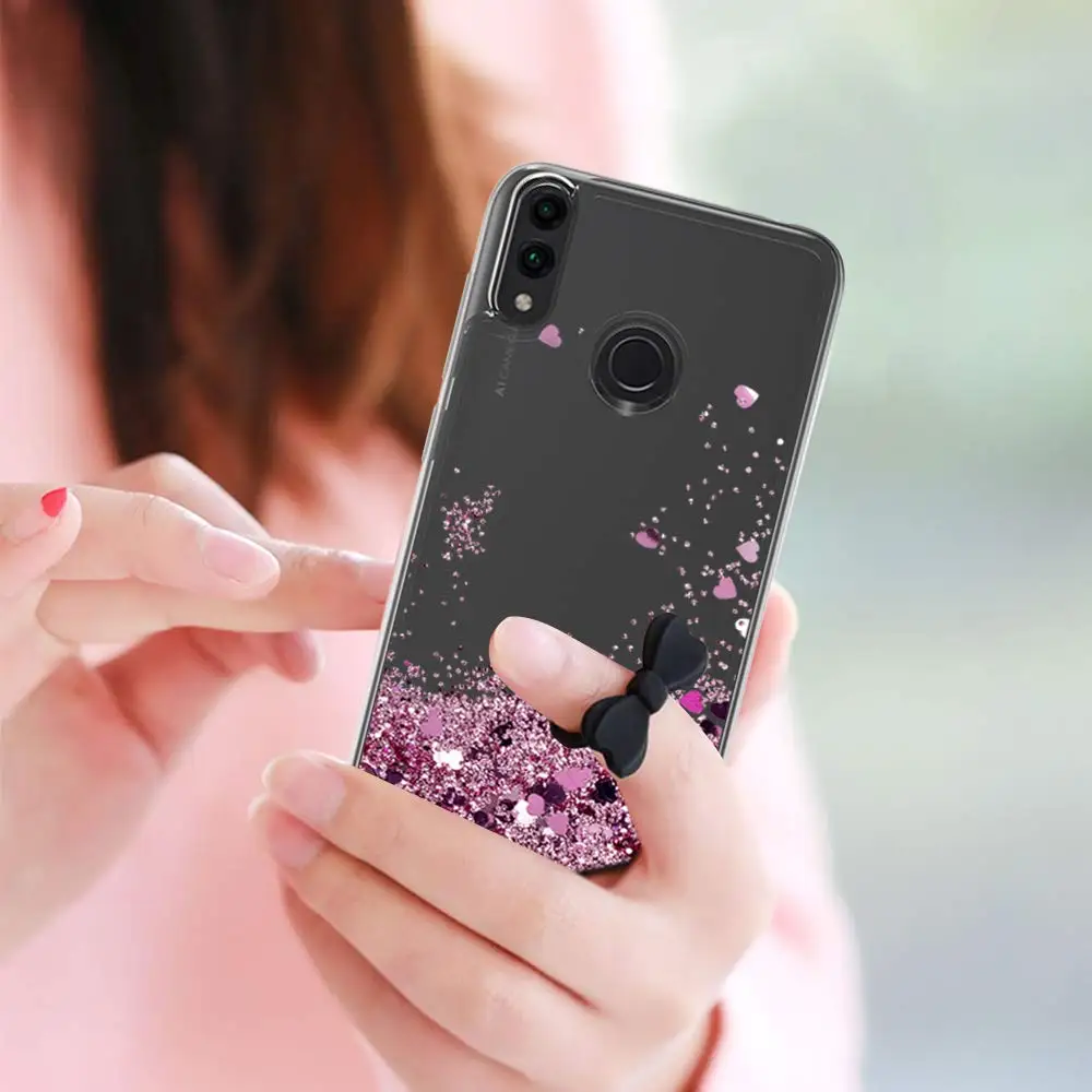 Чехол для Honor 8C с динамическим зыбучим песком и жидким блеском чехлы чехол из ТПУ
