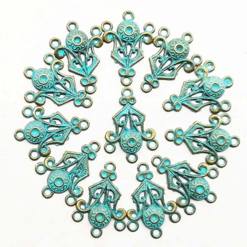 Top Quality New 10Pcs 28x20x2mm Brass Bronze Carved Flower Pendant Bead Trendy Jewelry Women Accessoriessories C20190324001 | Украшения и