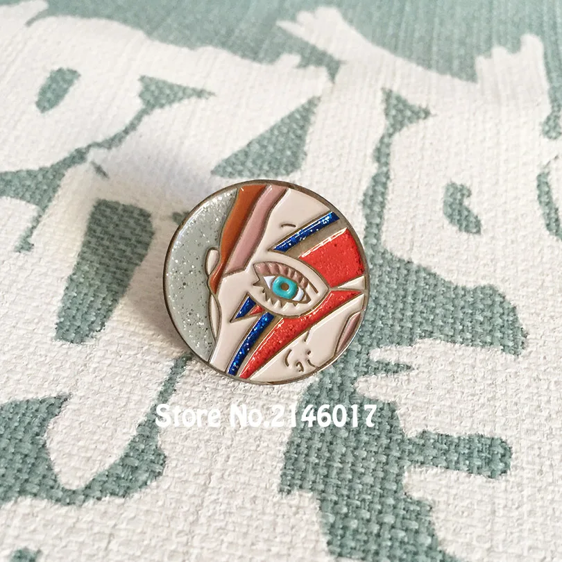Эмалированная металлическая заколка для лацканов в стиле ретро 1 дюйм