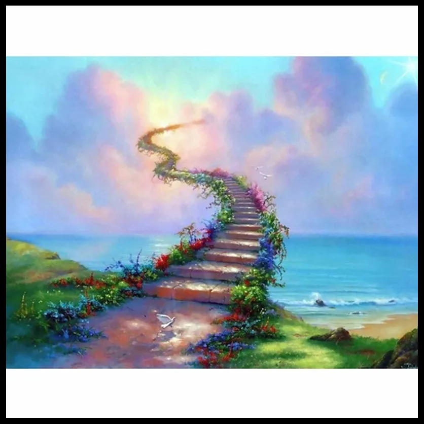 100% Full DIY 5D Diamond Painting Stairway to Heaven Cross Stitch Embroidery Patterns rhinestones Mosaic YF1599 | Дом и сад