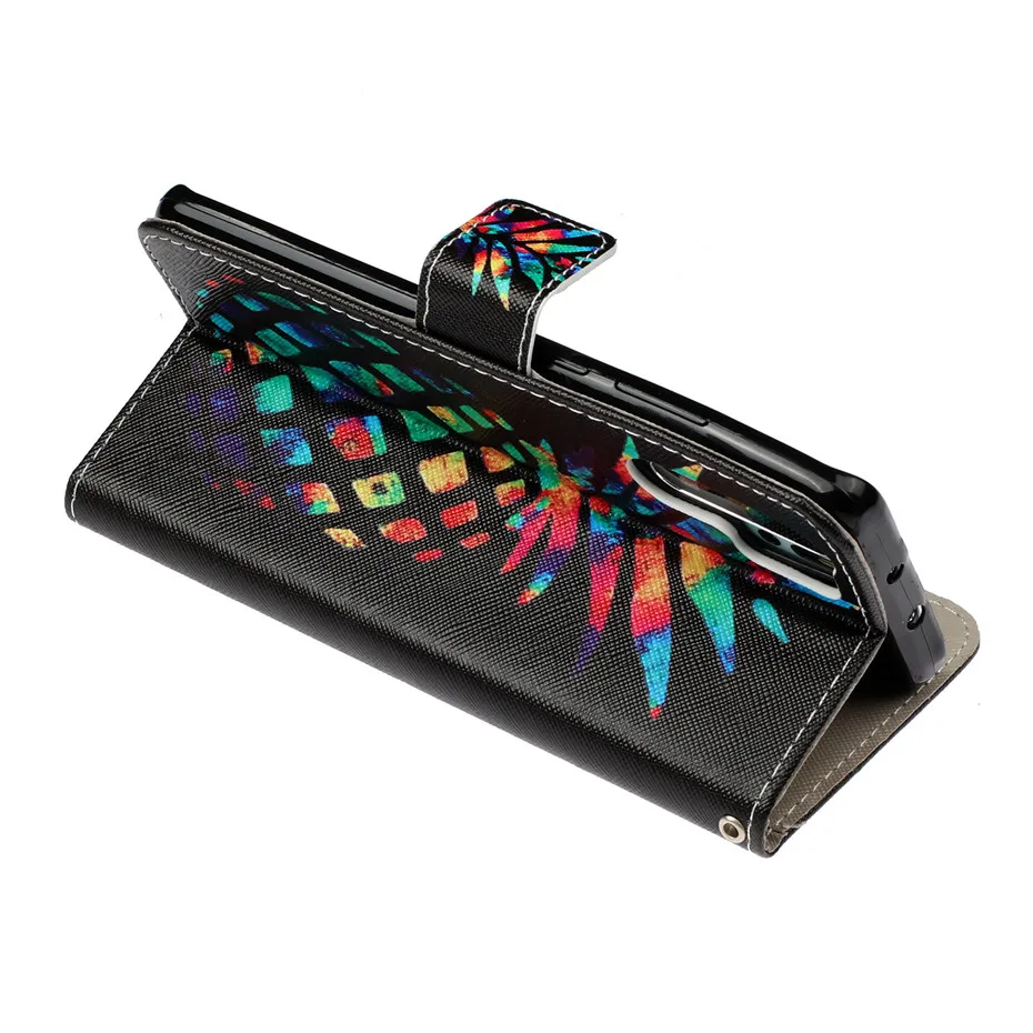 Print Animal Pattern Flip PU Leather Wallet Stand Card Slot Lanyard Cover Case for Huawei P30 Pro P30lite Phone bag | Мобильные