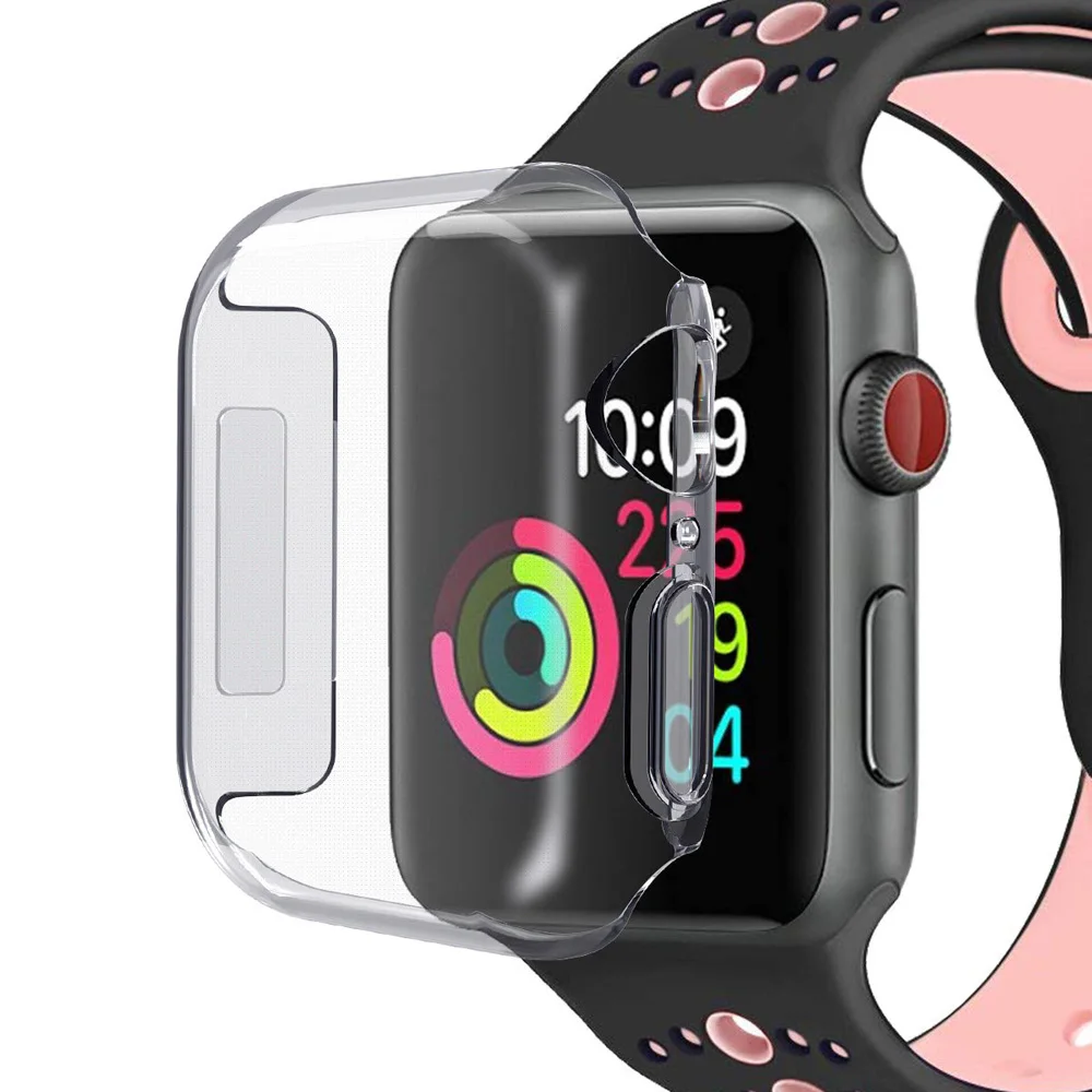 Прозрачный мягкий чехол из ТПУ для Apple Watch Series 5 4 44 40 мм тонкий с полным покрытием