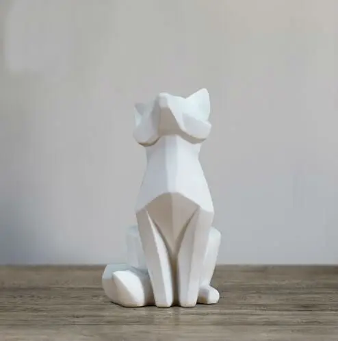 Смола Абстрактная Геометрия лиса статуэтки home decor ремесел украшения комнаты