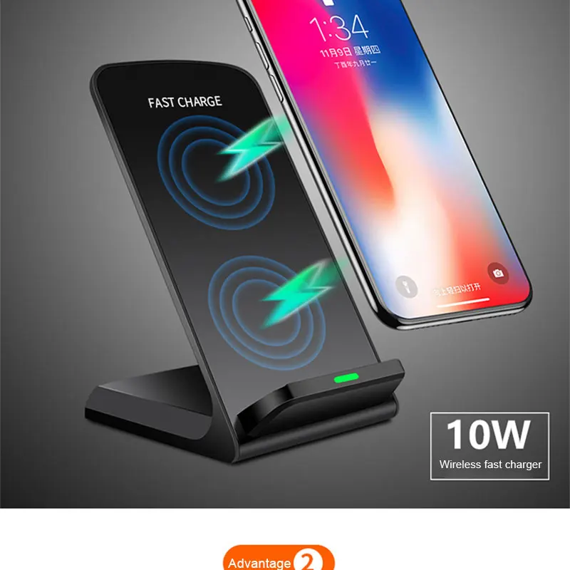 Беспроводное зарядное устройство AOXIN Qi для Apple iPhone XR X Xs Max 8 Plus samsung Galaxy S10 S9 Plus быстрая Беспроводная зарядка держатель телефона 10 Вт