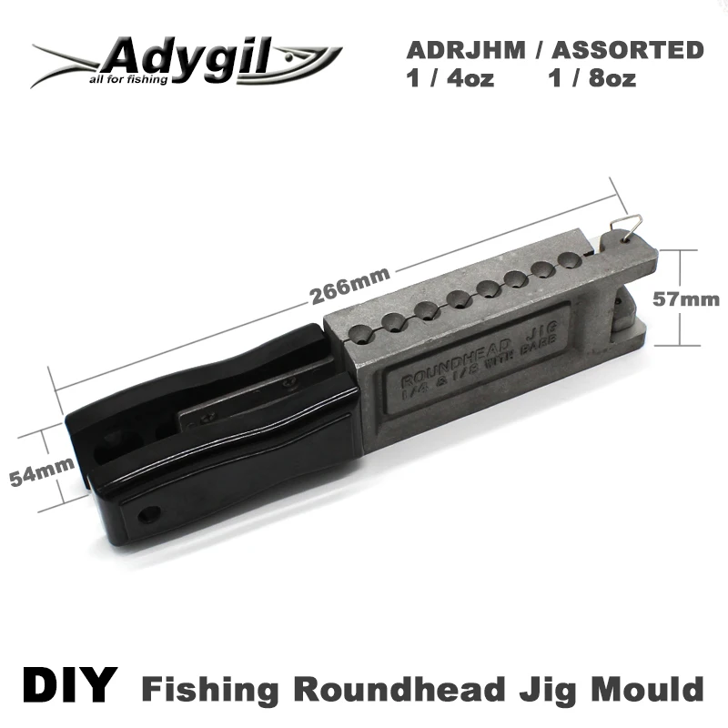 Adygil DIY рыболовные круглоголовые джига плесени adrjhm/разные комбо 1/4 унции)(7 г), 1/8 унций(3,5 г) 8 стаканчики для минеральных водов