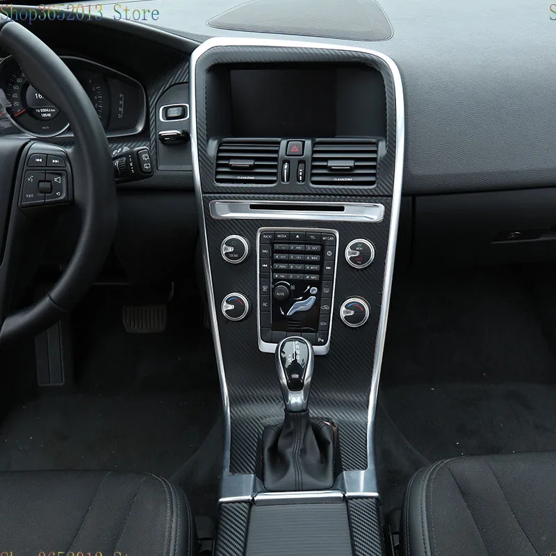 Стикер для Volvo XC60- из углеродного волокна, центральная консоль, навигация и стеклянная подъемная панель, наклейки для интерьера, отделка, Стайлинг автомобиля, 1 комплект