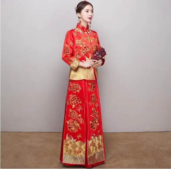 Свадебное платье в китайском стиле для невесты вечный подарок Ципао женское