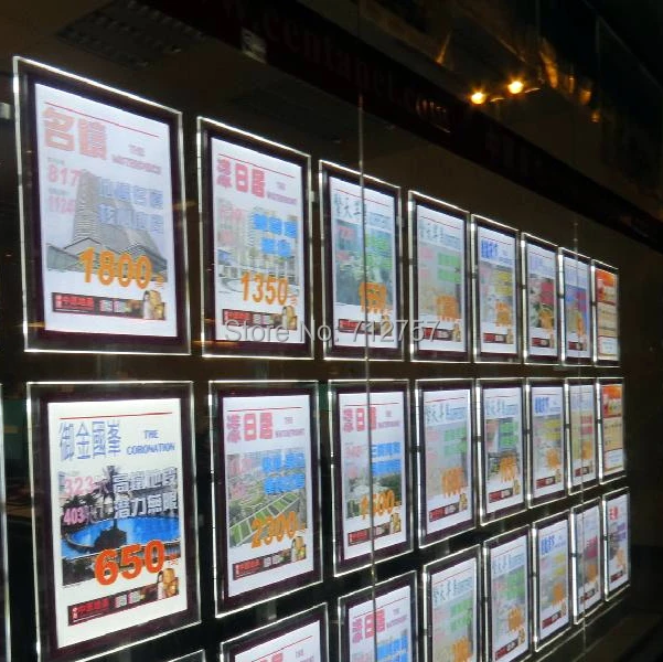 Двухсторонний светодиодный Кристалл Рамка светильник коробка для плаката