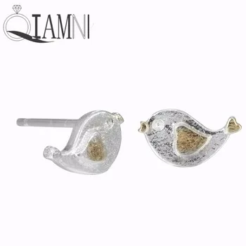 QIAMNI 925 пробы серебряные серьги-гвоздики с животными Рождественский подарок подружки невесты Вечерние ювелирные изделия на Хэллоуин для женщин и девочек