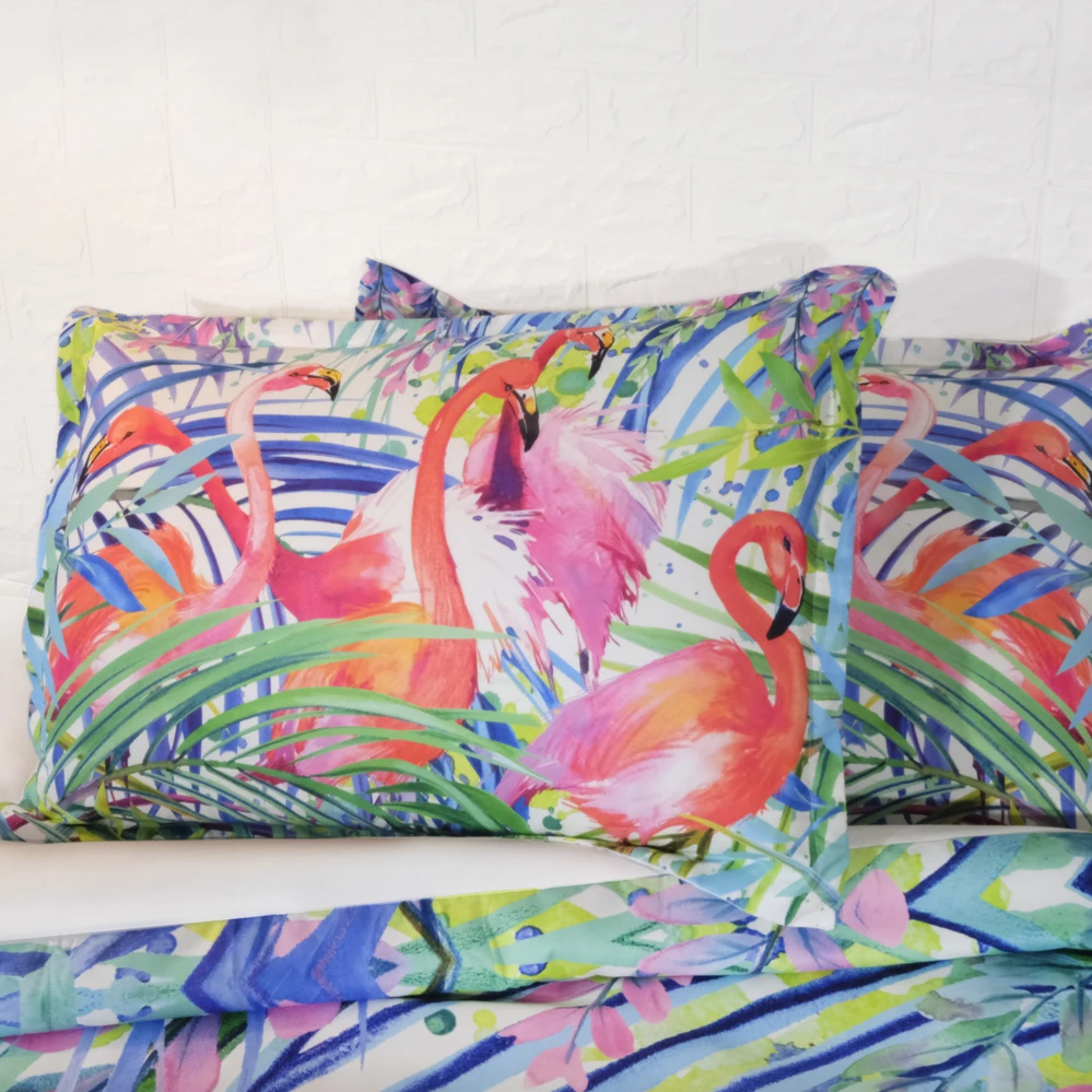 

Fanaijia Couple Flamingo Bedding Set and Duvet Cover set with pillowcase queen size AU king kids Bedline best gift