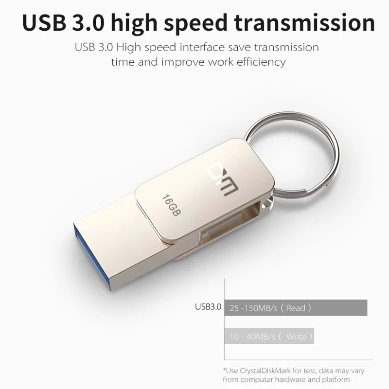 USB флеш-накопитель DM PD059 128 ГБ OTG металлический корпус 3 0 64 флешка-ключ 32 Type-C