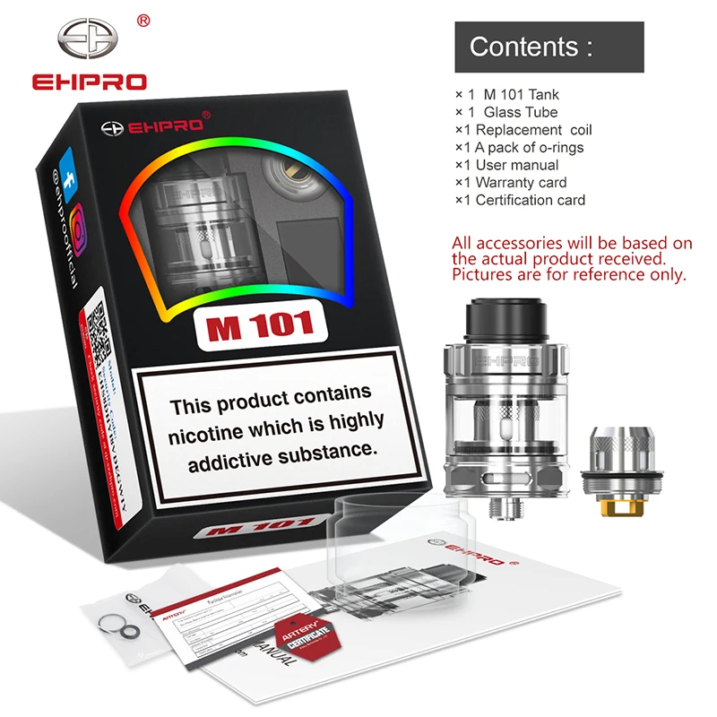 Новое поступление Ehpro M 101 Sub Ohm Танк для armor prime mod 2 мл/3 мл емкость vape 0.3ohm сетчатая