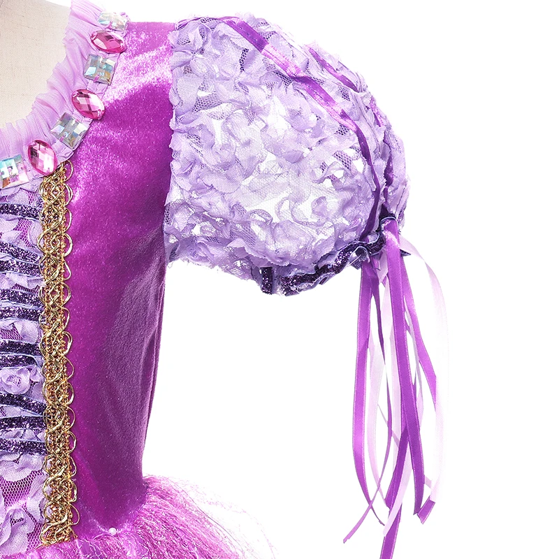 Girl Fancy Cosplay Rapunzal Dress Children Purple Princess Costume Kids Masquerade Birthday Party Halloween Dresses Ball Gown | Детская