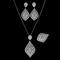 jewelry sets hadiyana vintage design elegant for women party anniversary zircon high quality cn1091 stainless steel necklace set
