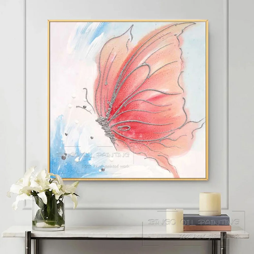 Картина маслом BLUE ART Розовая бабочка