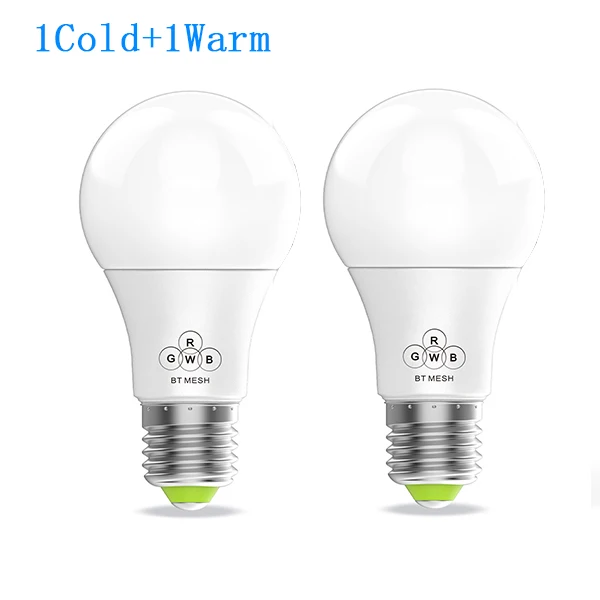 1 warm 1 cold Смарт-светильник Timethinker E27 WiFi, многоцветная Лампа с регулируемой яркостью, пробуждающий светильник s светодиодная лампа RGBW, совместимая с Alexa Google Assistant - Комплект: 1 warm 1 cold