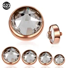 1 шт. G23 твердый титановый микро дермальный анкер верхняя ДЕРМАЛЬНАЯ кожа погружаемая поверхность прокол розовое золото Кристалл скрыть верхние манометры BodyJewelry