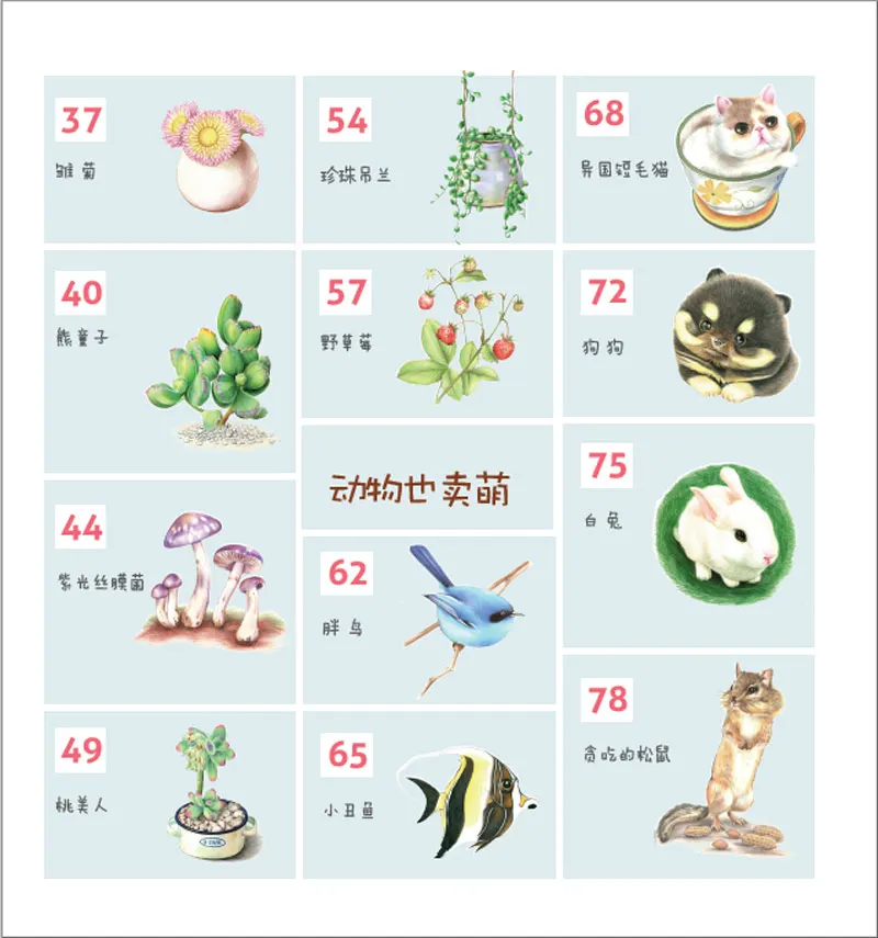 Китайский цветной карандаш для рисования животных аксессуары растений книга про