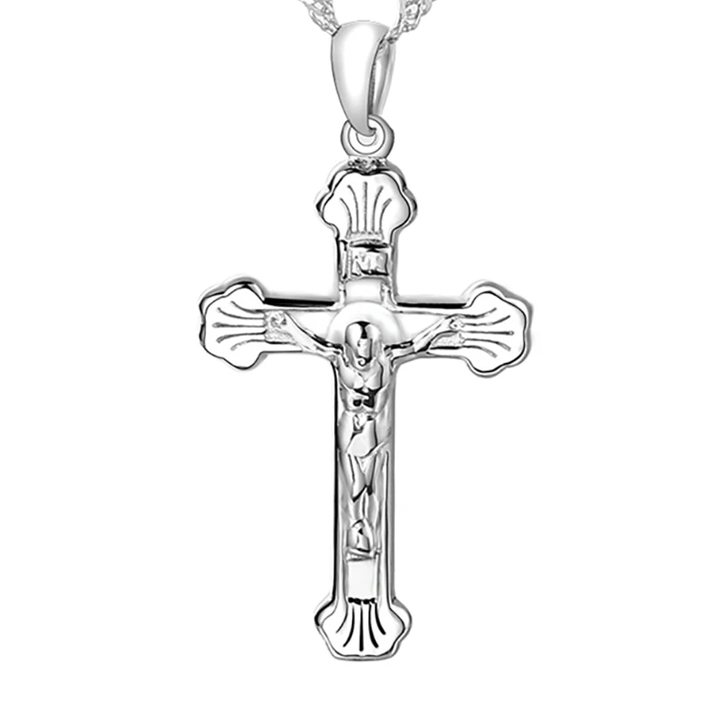 Pendant GAGAFEEL чистый 925 подвеска в форме серебряного крестика Fit 925 ожерелье цепочка мужские ювелирные украшения Прекрасные ювелирные украшения - Окраска металла: Pendant