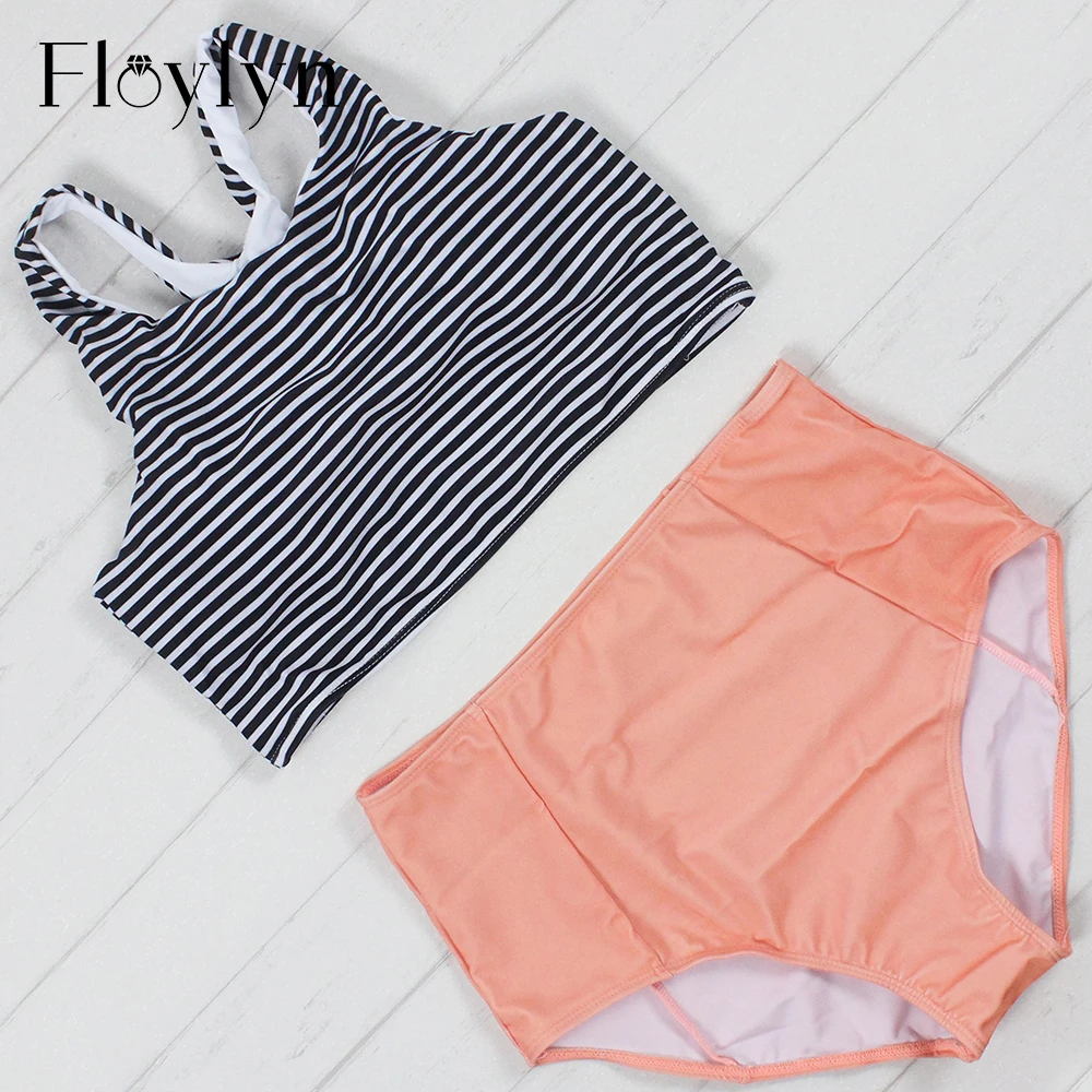 Floylyn купальник с высокой талией 2017 сексуальный бикини женский укороченный