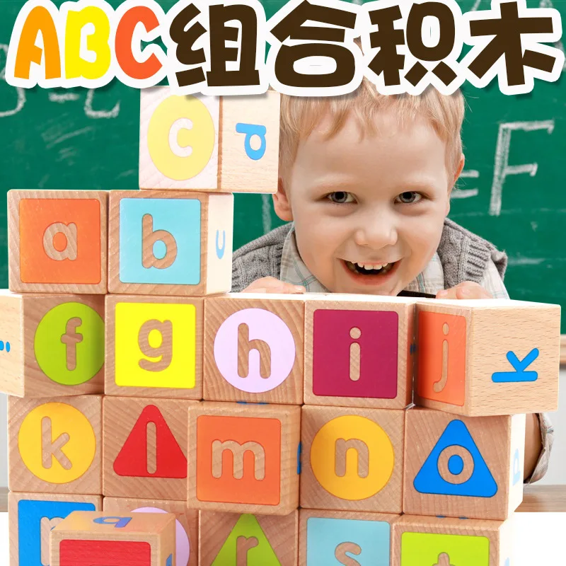 ABC комбинированные строительные блоки 26 a английская буква шесть картин куб бук