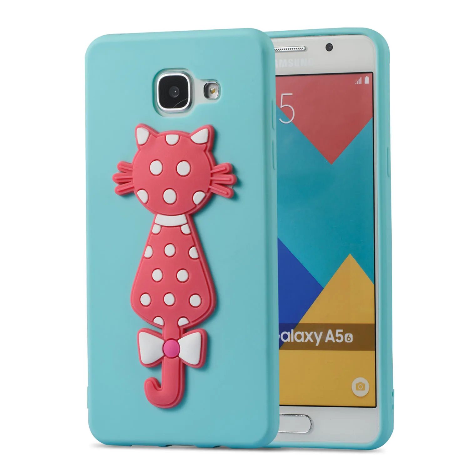 Мягкий силиконовый милый чехол из ТПУ с 3D рисунком кота для телефона сумка Sansung