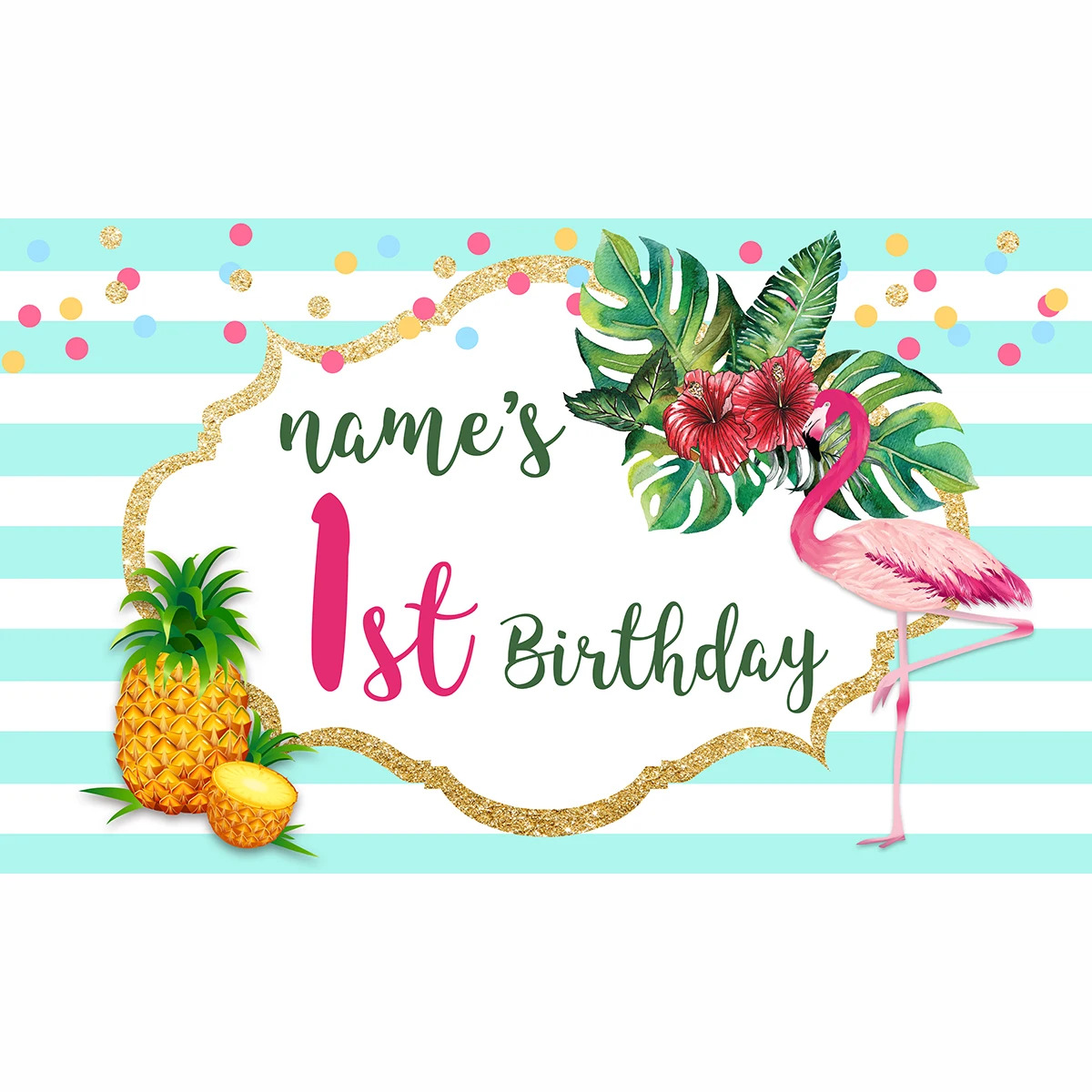 Allenjoy фон для фотосъемки в синюю полоску с изображением ананаса фламинго на день