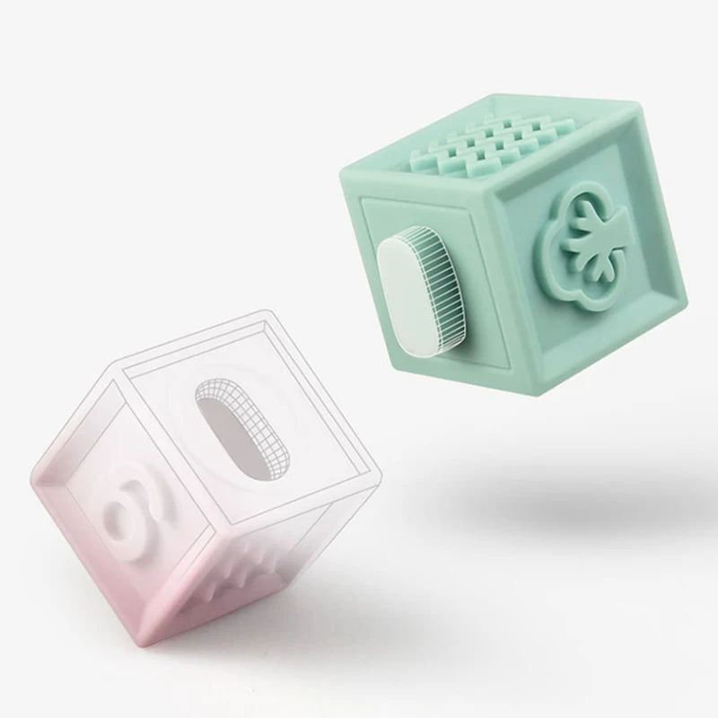 Детские хватать игрушки силиконовые гнущиеся строительные блоки 3D сенсорный
