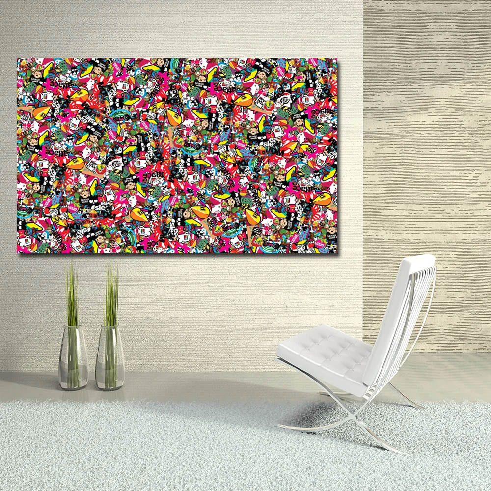Самоотверженно Абстрактная живопись Красочные Стиль Wall Art принты Картина на