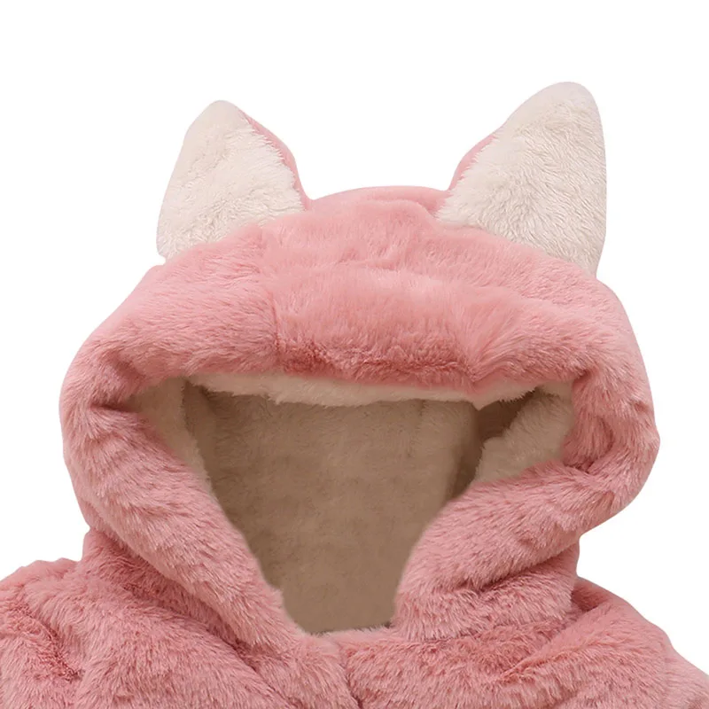 3 вида цветов Одежда для маленьких девочек пальто с капюшоном и ушками детей