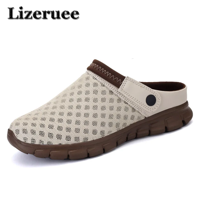 Men Soft Slippers Summer Lovers Gradient Large Size Sandals Breathable Upstream Shoe with Drain Hole Quick Drying Loafer ME426 | Обувь