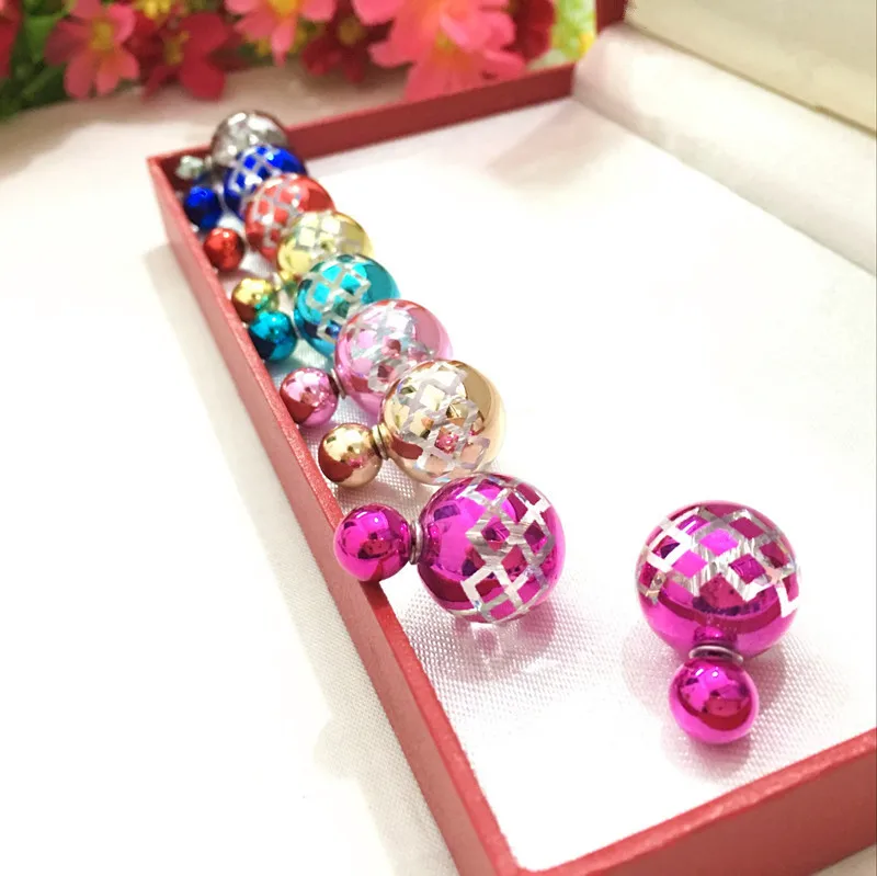 Новое поступление Симпатичные Двухсторонние серьги гвоздики женские модные