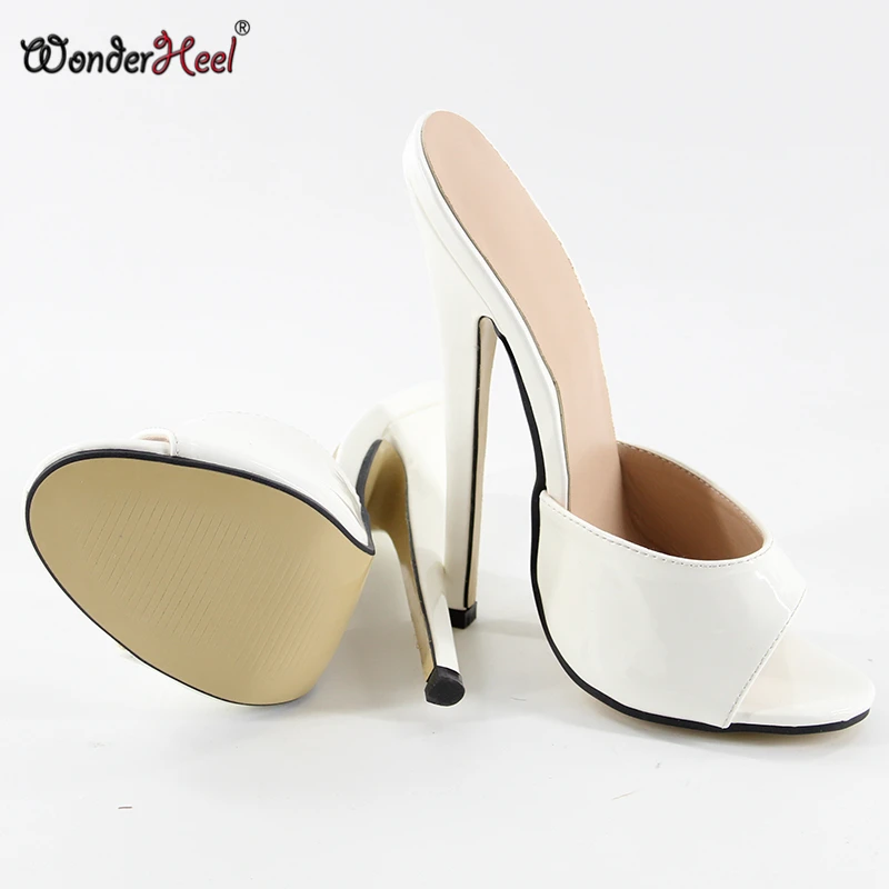 Wonderheel/летние туфли на очень высоком каблуке. Пикантная обувь на высоком каблуке 7 дюймов с открытым носком без шнуровки; пикантные женские босоножки на шпильке